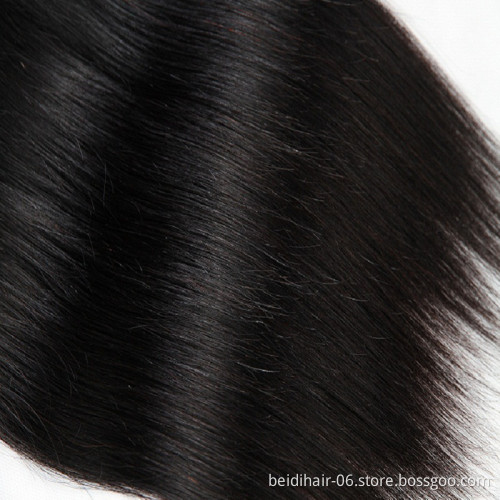 Straight human hair bundles virgin hair with closure lace frontals vendors mink brazilian peruvian weave free shipping